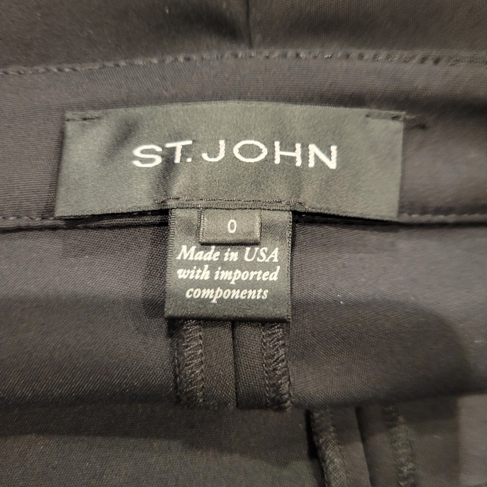 St John Size 0 Black Trouser Pants W/ankle Zip - Picture 5 of 7
